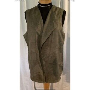 Chico's Women's Faux Suede Drape Vest Olive Green Size 2 (12-14) NEW W/TAGS